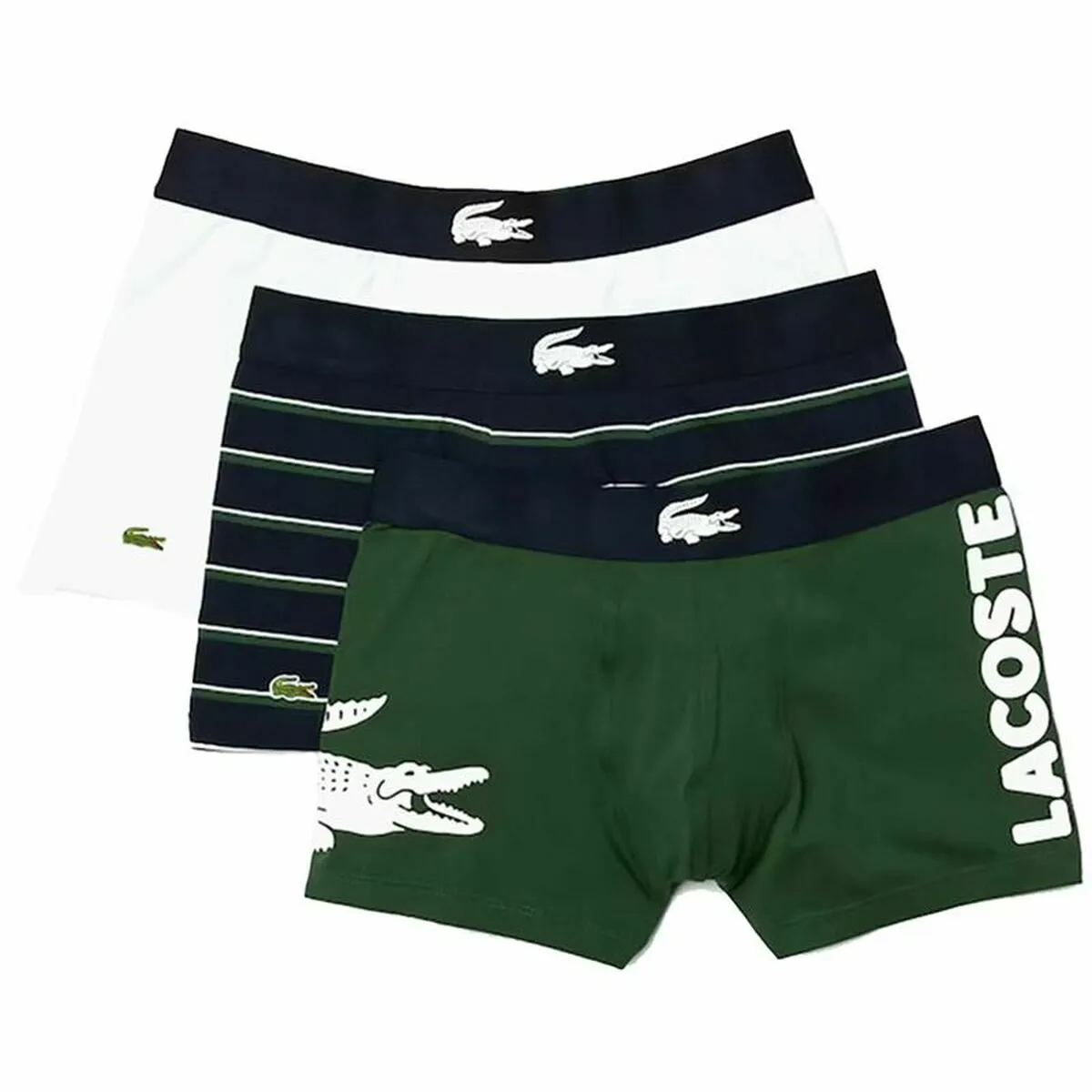 Pacco di Slip da Uomo Lacoste Stretch Verde