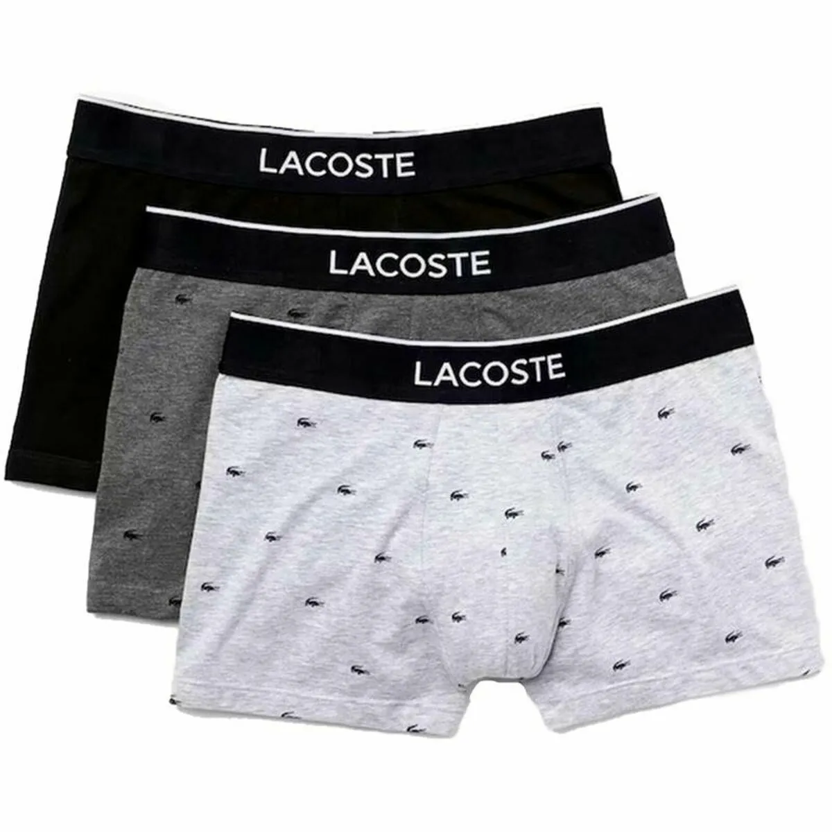 Pacco di Slip da Uomo Lacoste Stretch Grigio