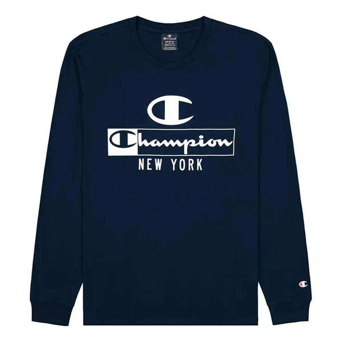 Felpa senza Cappuccio Uomo Champion Legacy Graphic New York Azzurro