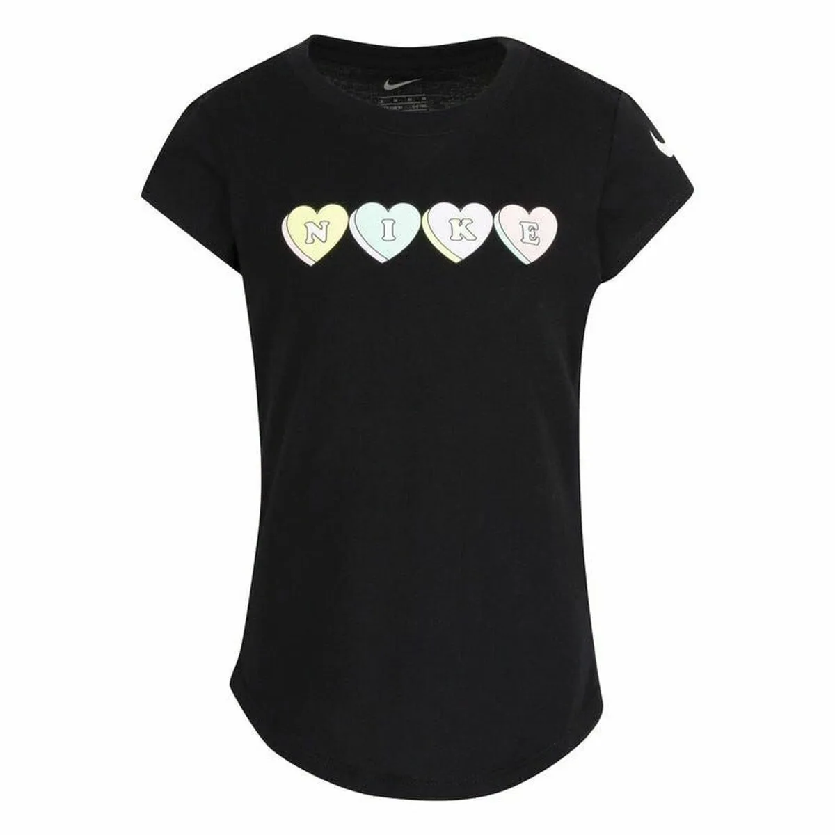 Maglia a Maniche Corte per Bambini Nike Sweet Hearts Nero