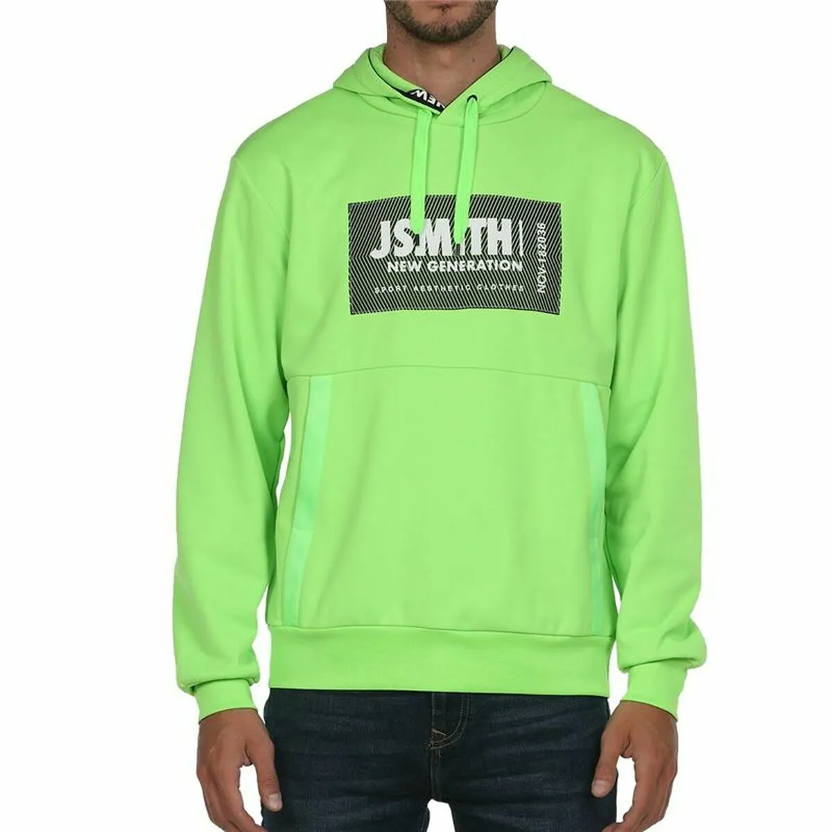 Felpa con Cappuccio Uomo John Smith Siete verde Verde limone