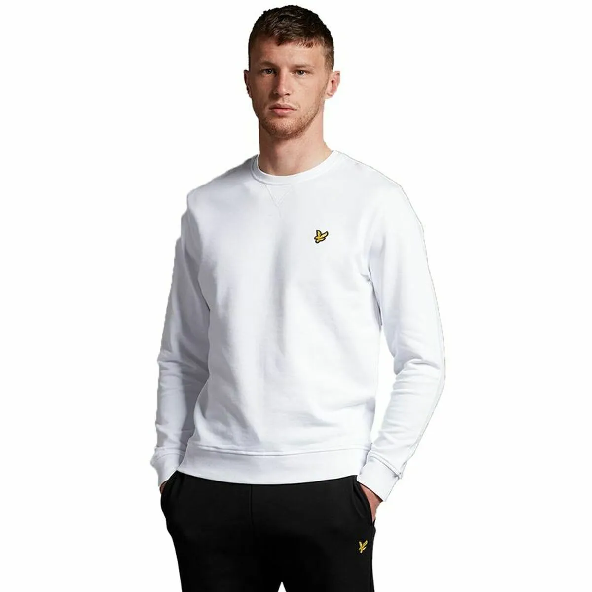 Felpa senza Cappuccio Uomo Lyle & Scott V1 Crew Bianco