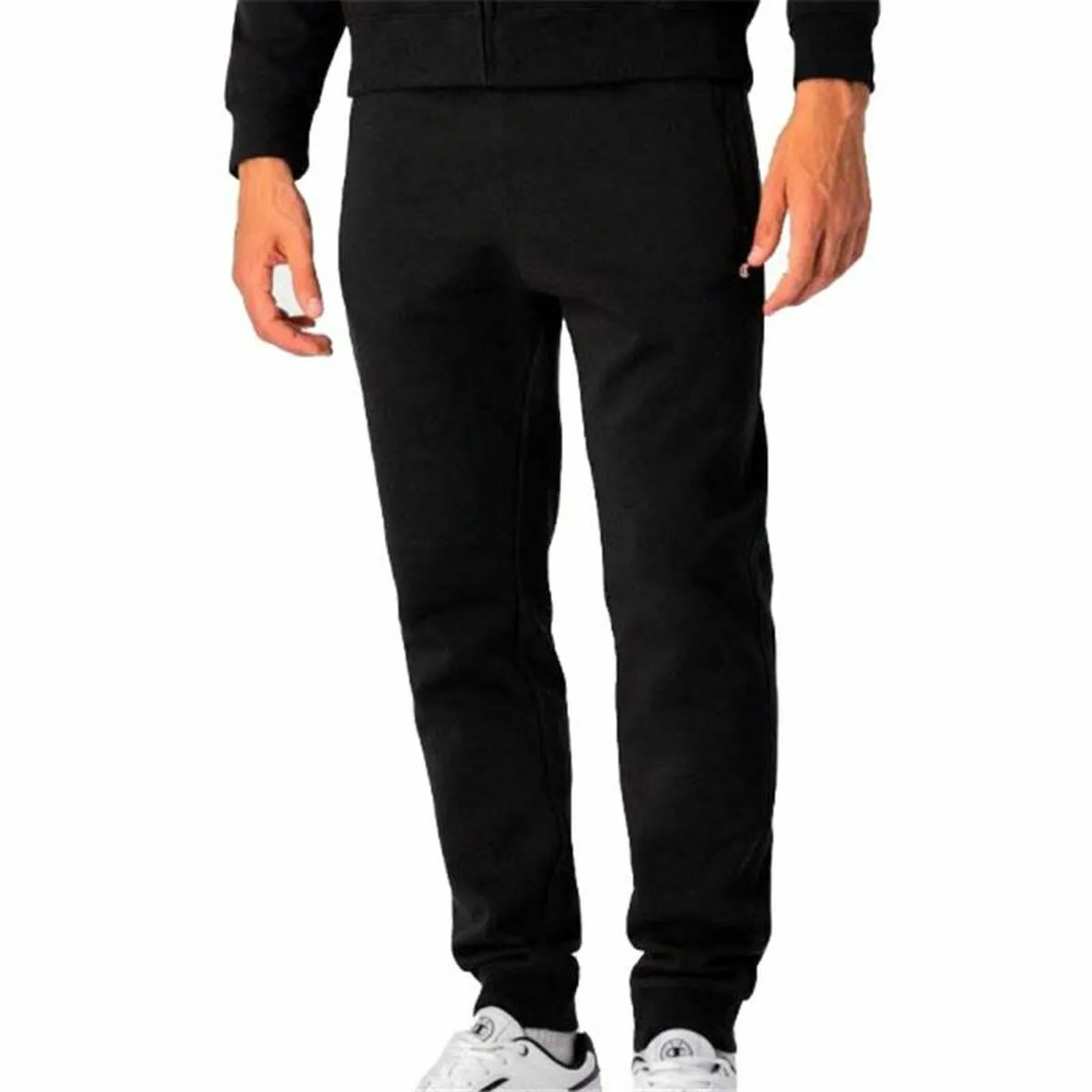 Pantalone Lungo Sportivo Champion Elastic Logo Nero Uomo