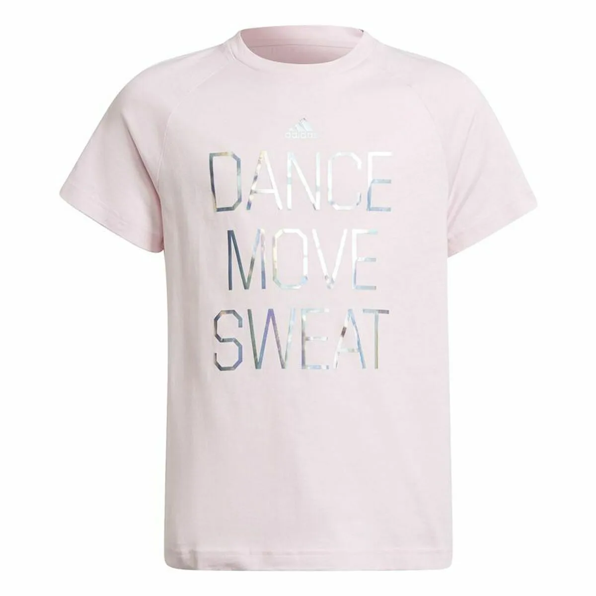 Maglia a Maniche Corte per Bambini Adidas Dance Metallic-Print Rosa