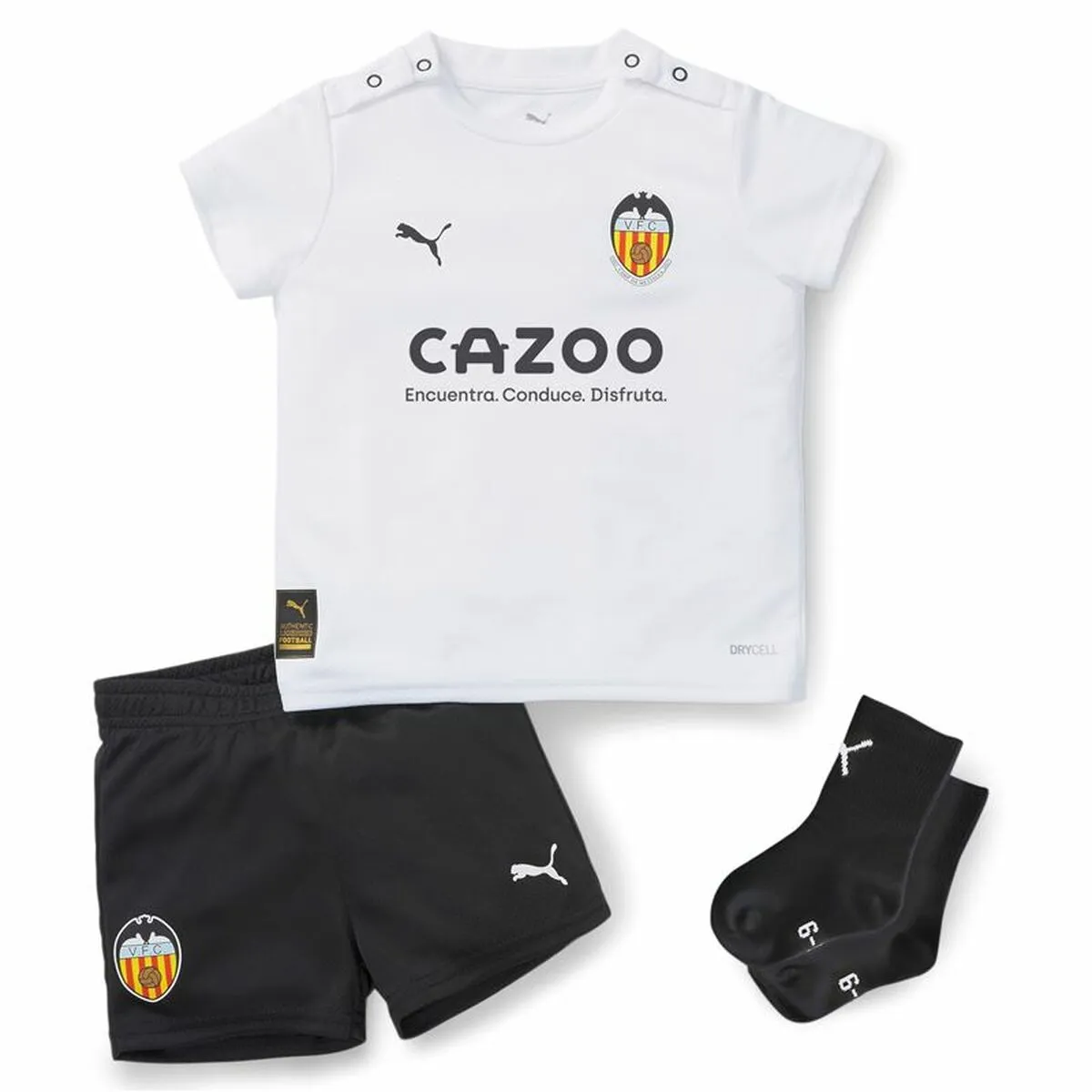 Set di Attrezzatura da Calcio per Bambini Puma Valencia CF Home 22/23 Nero Bianco