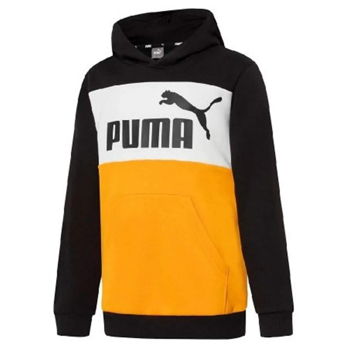 Felpa con Cappuccio Bambino Puma Essentials+ Colourblock Giallo