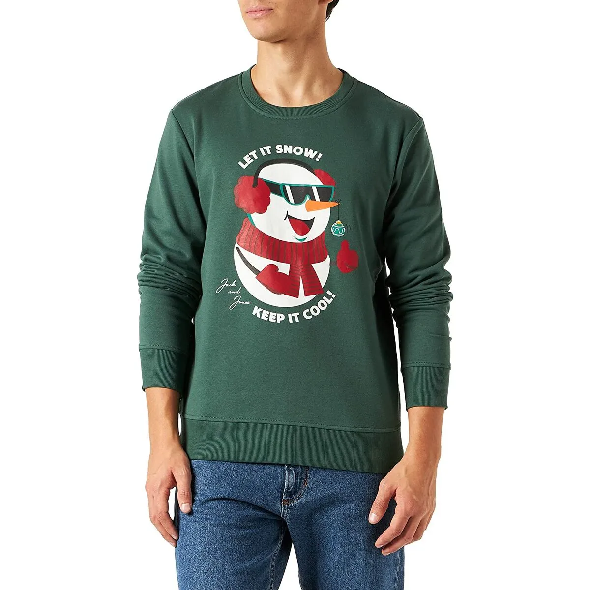 Felpa senza Cappuccio Uomo JORTOON Jack & Jones 23149  Verde