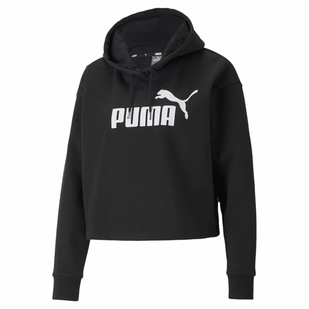 Felpa con Cappuccio Donna Puma Essentials Cropped Logo Nero