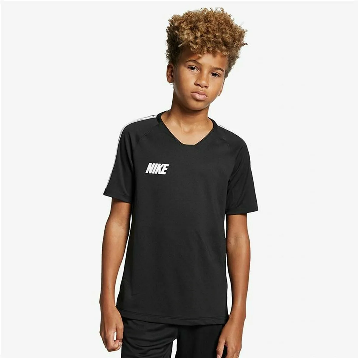 Maglia a Maniche Corte per Bambini Nike Breathe Dri-FIT Squad Nero