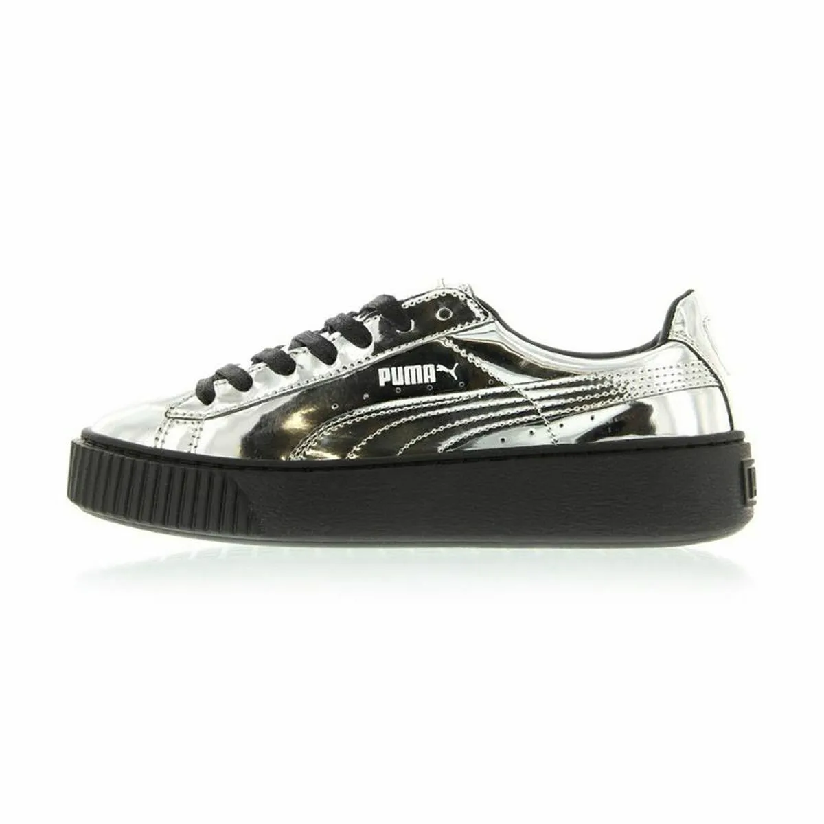 Scarpe Sportive da Donna Puma Basket Platform Metallic  Grigio chiaro