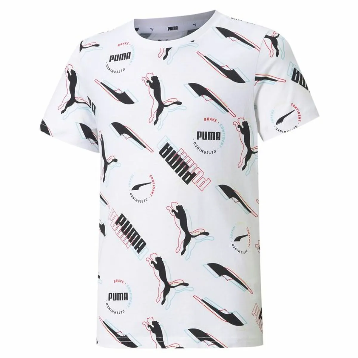 Maglia a Maniche Corte per Bambini Puma AOP Bianco