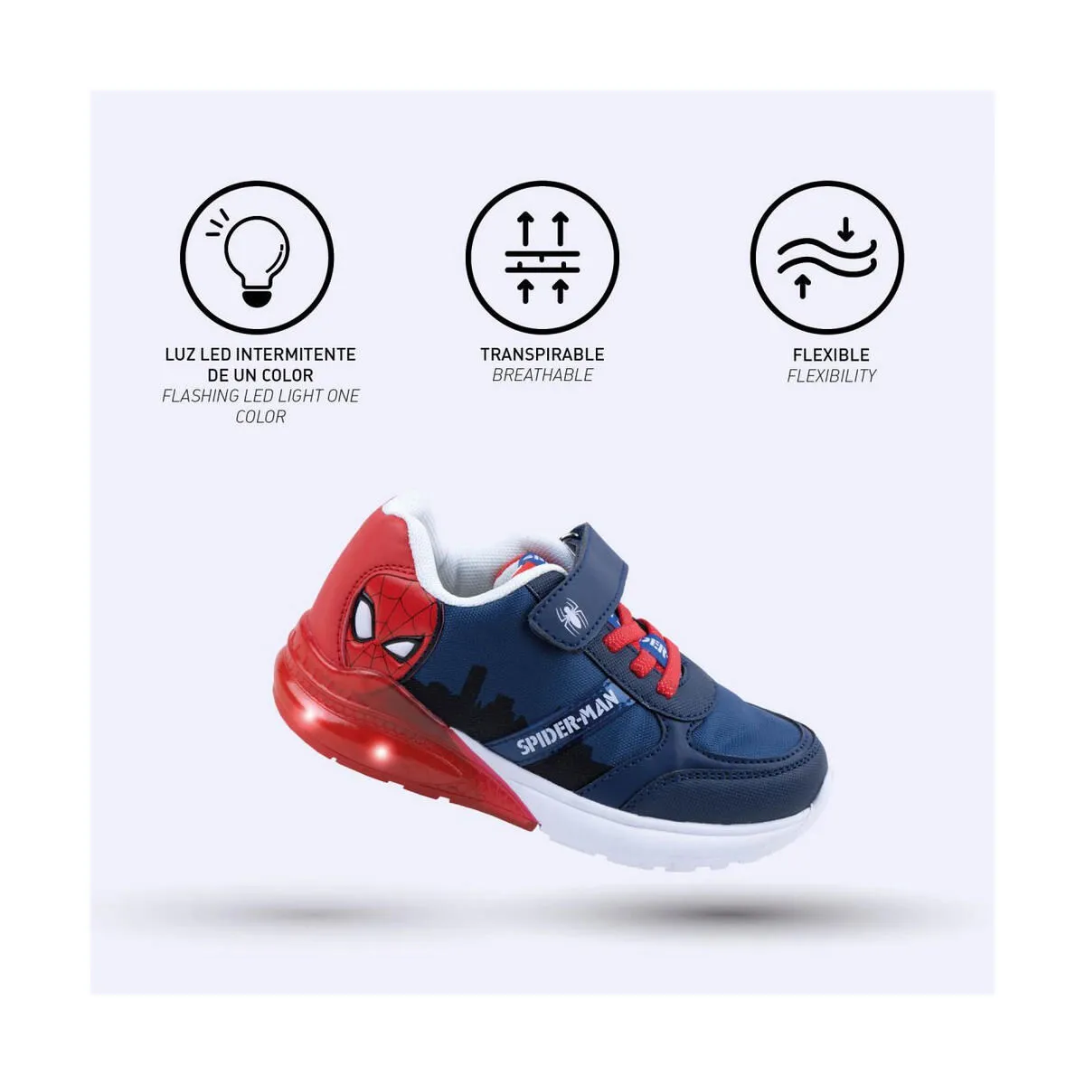 Scarpe Sportive con LED Spider-Man Blu scuro