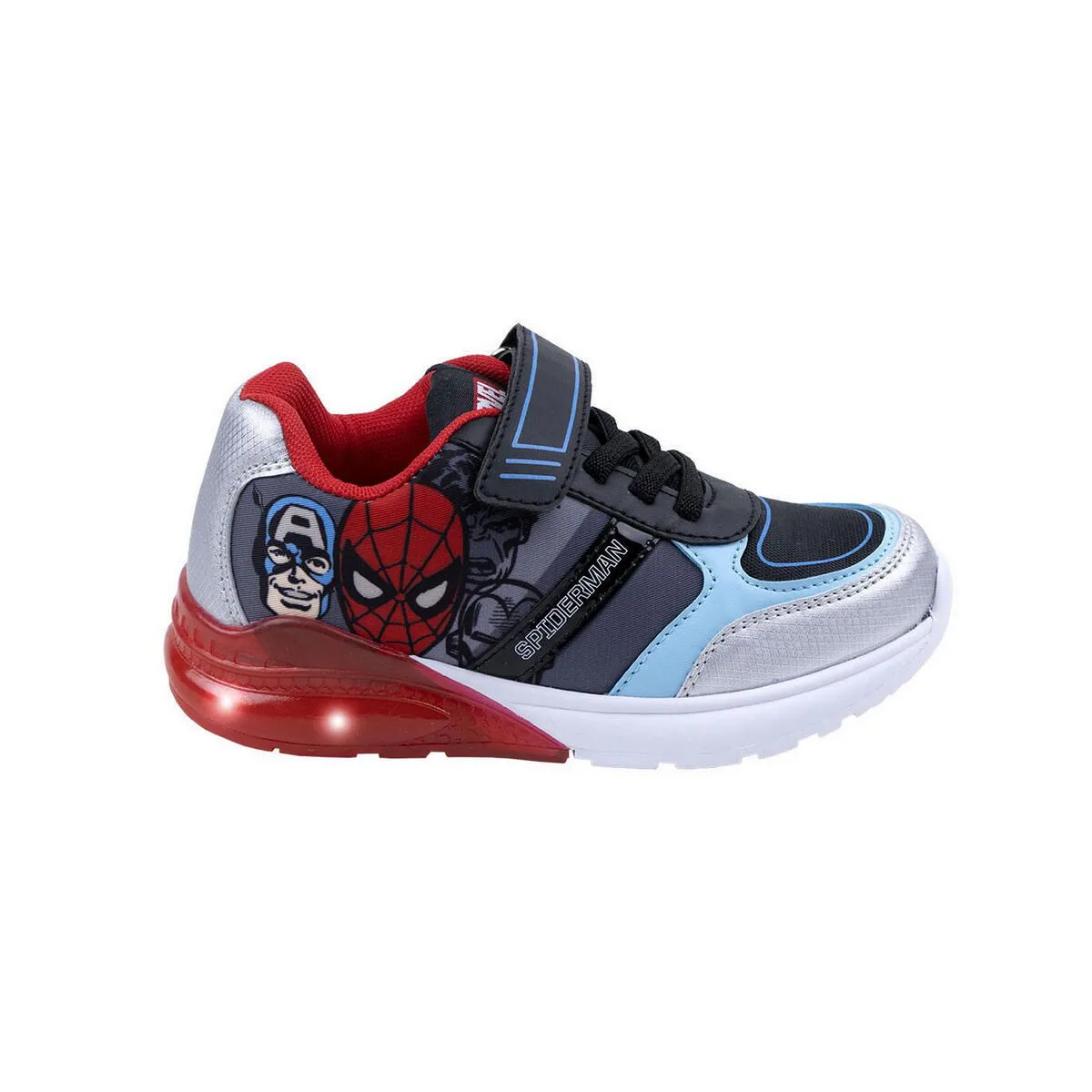 Scarpe Sportive con LED The Avengers Azzurro Rosso Nero