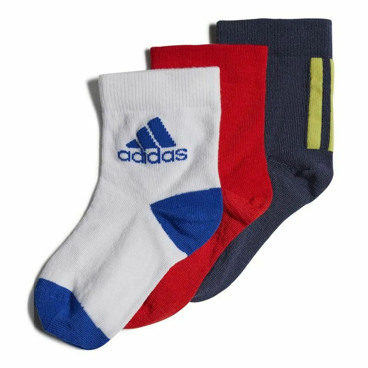 Calzini alla Caviglia Adidas Multi Rosso Azzurro 3 paia Bianco