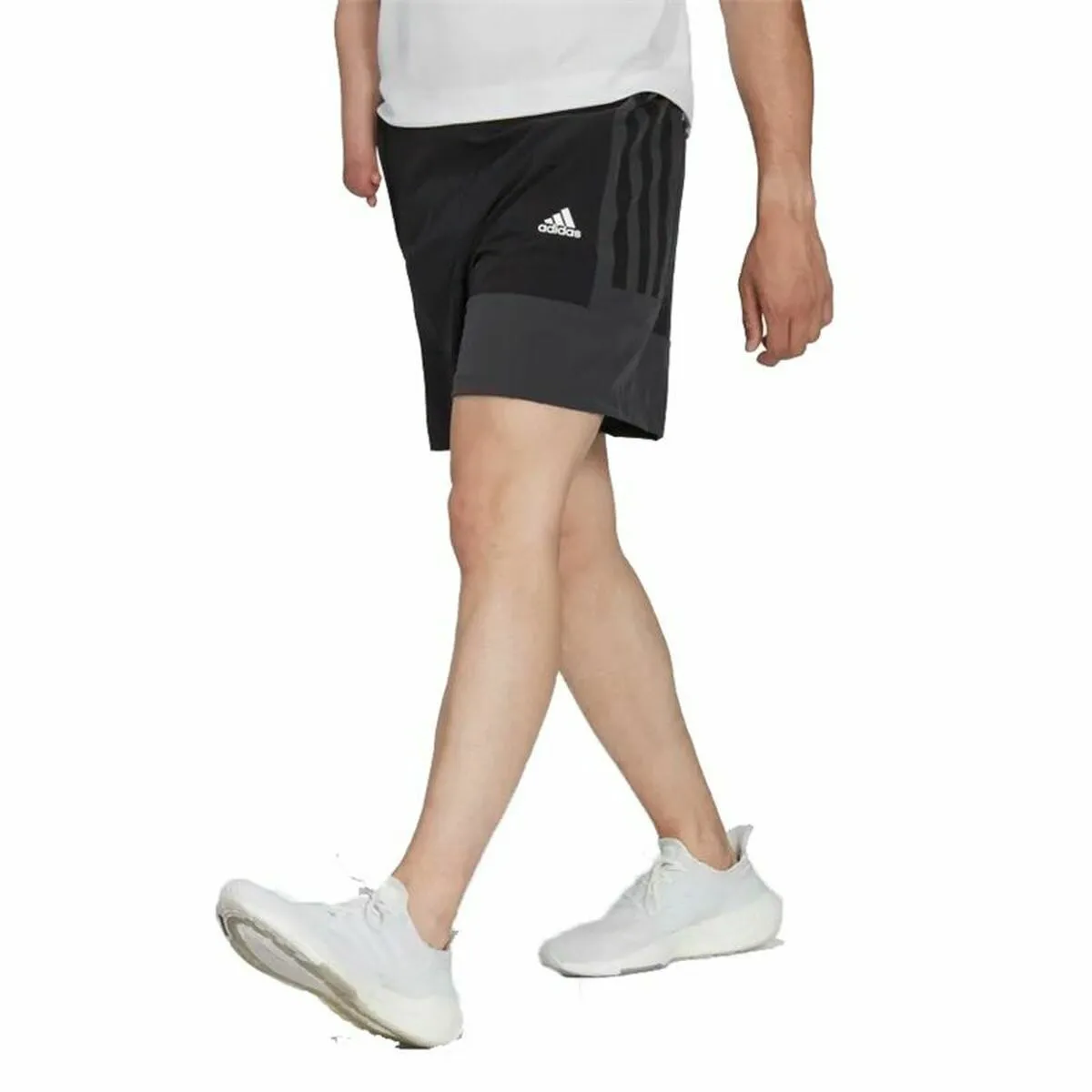 Pantaloni Corti Sportivi da Uomo Adidas Colourblock  Nero