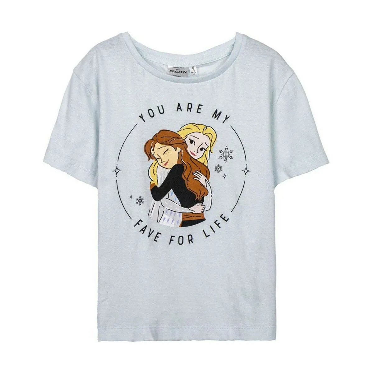 Maglia a Maniche Corte per Bambini Frozen Azzurro Chiaro