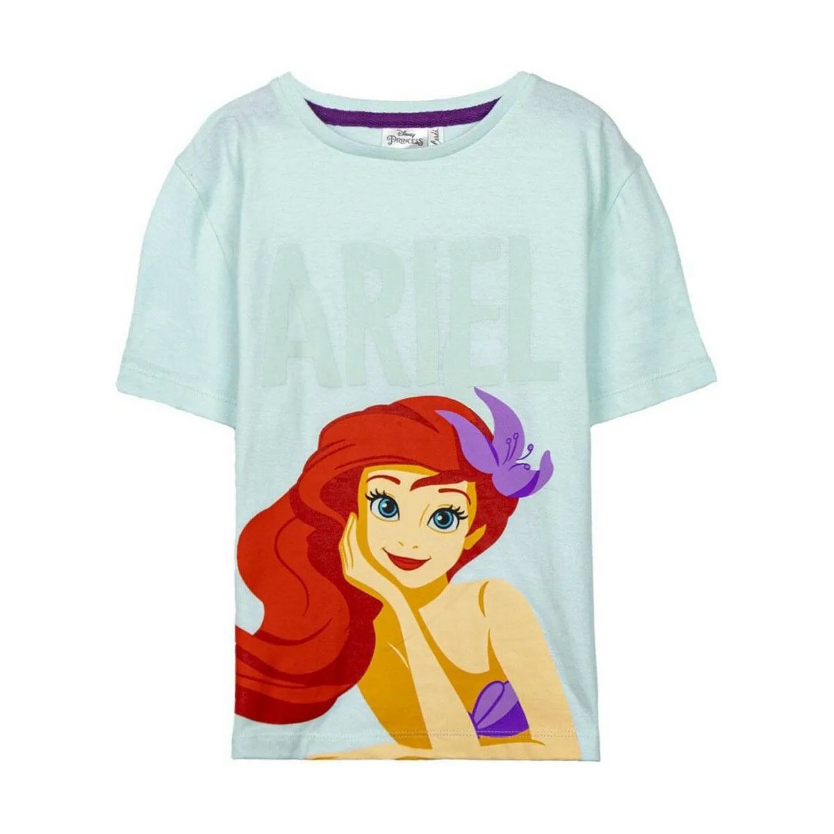 Maglia a Maniche Corte per Bambini Princesses Disney Verde Verde Chiaro