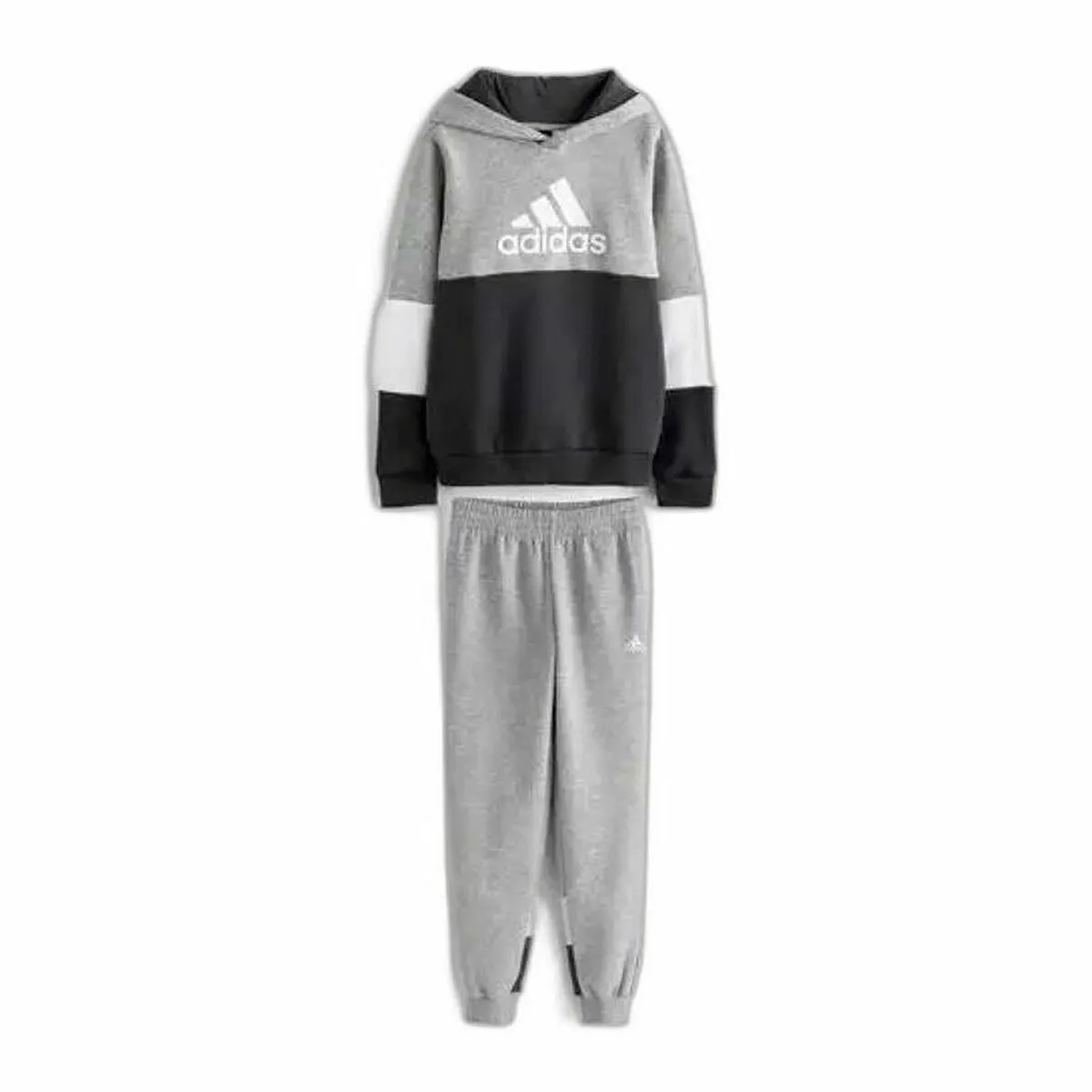 Completo Sportivo per Bambini Adidas  Colourblock Fleece Grigio