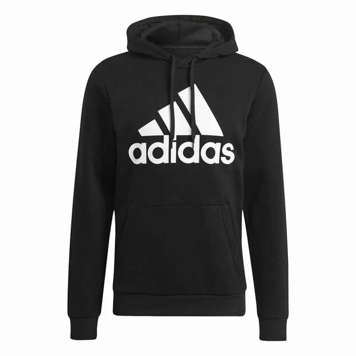 Felpa con Cappuccio Uomo Adidas Essentials Fleece Big Logo Nero