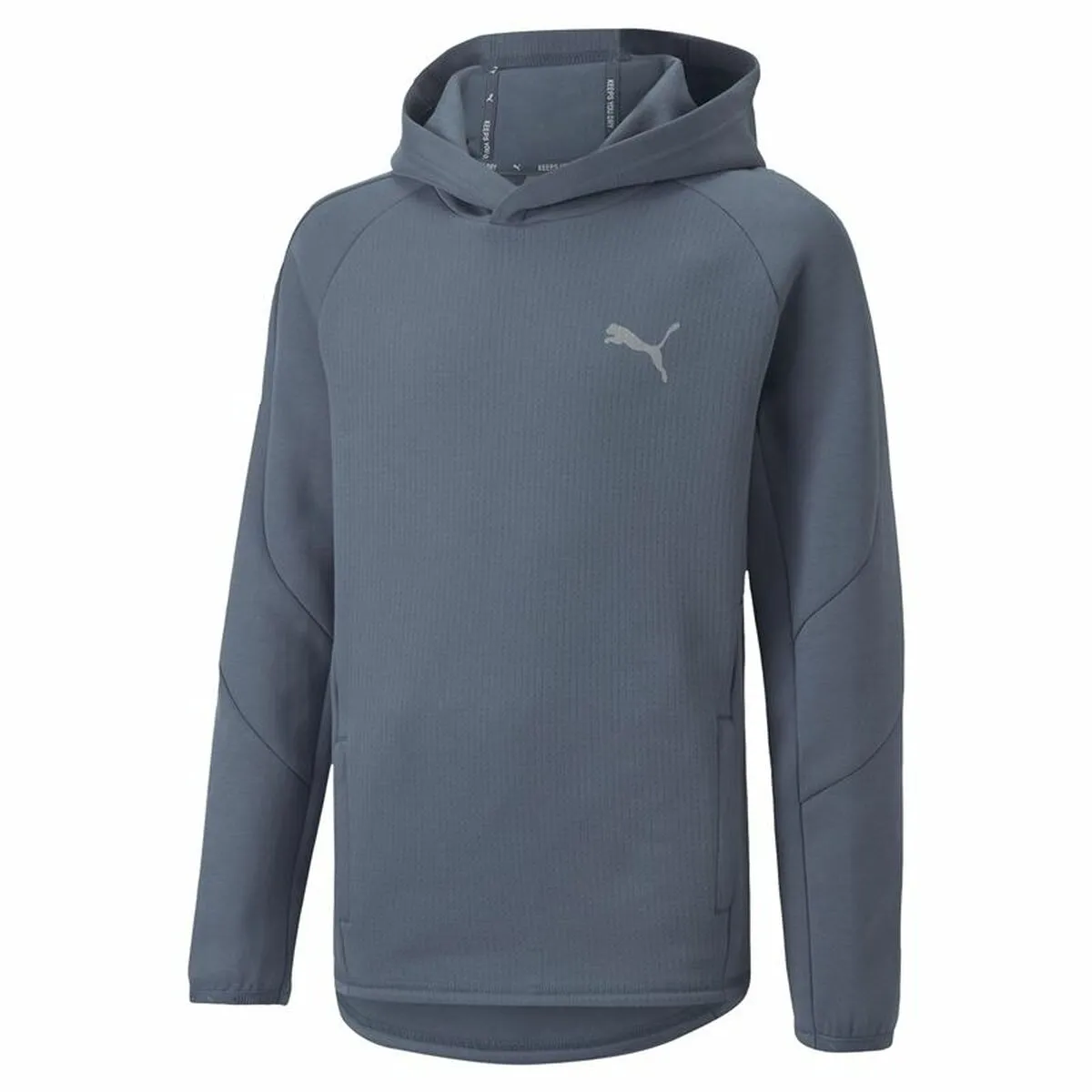 Felpa con Cappuccio Unisex Puma Evostripe Youth Azzurro