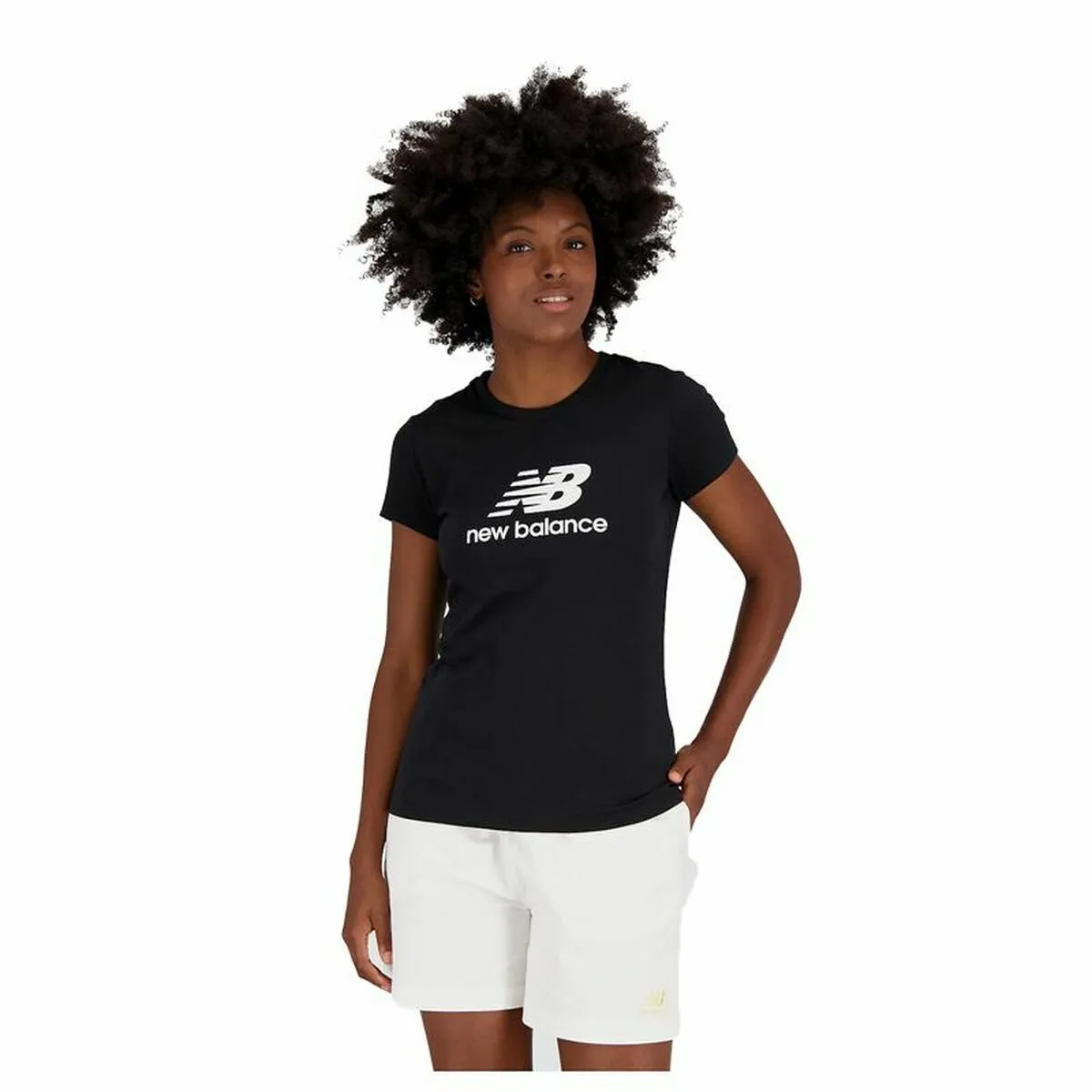 Maglia a Maniche Corte Donna New Balance Essentials Nero