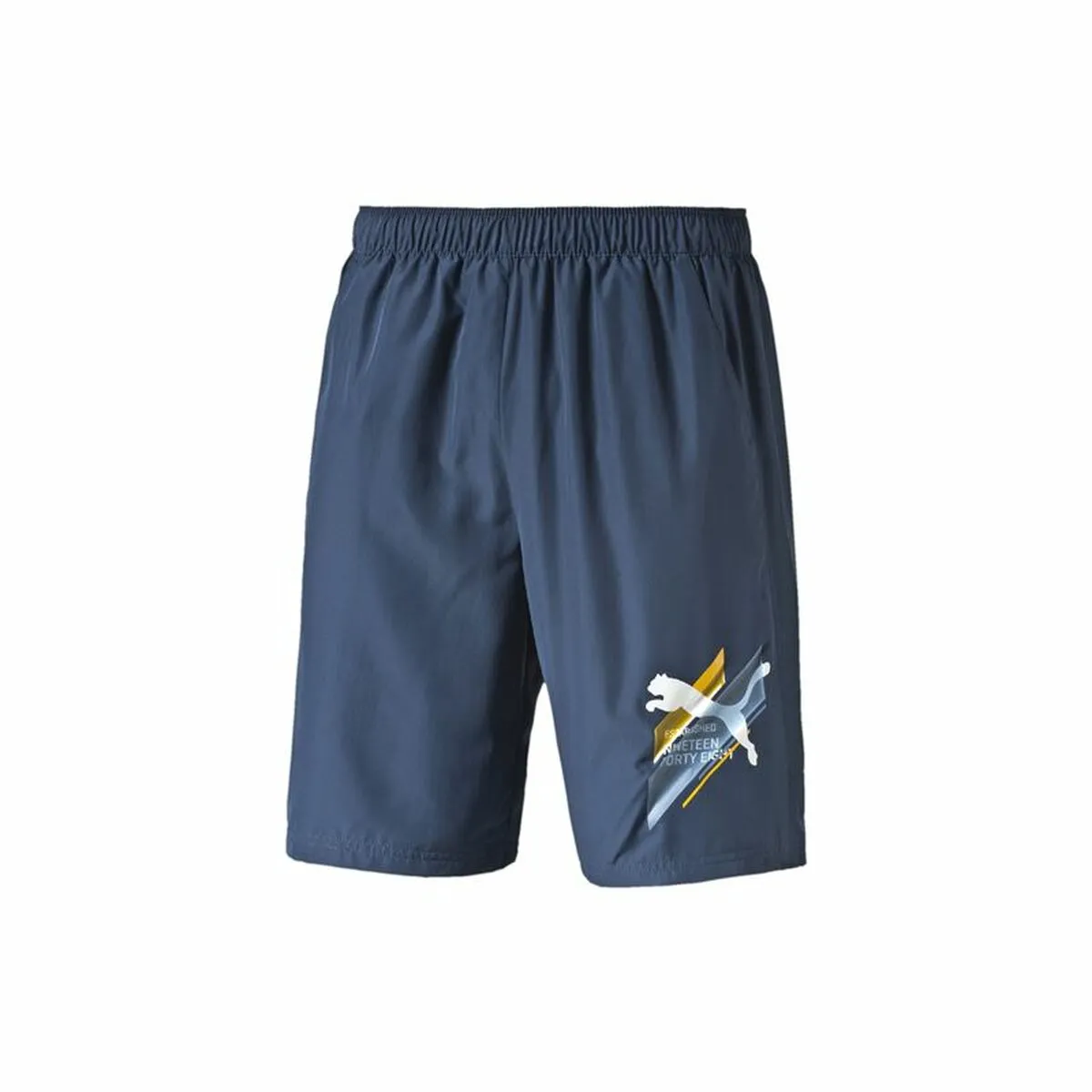 Pantaloni Corti Sportivi da Uomo Puma Fun Dry Graphic Blu scuro