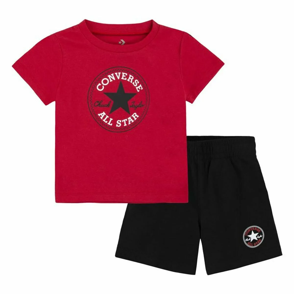 Completo Sportivo per Bambini Converse Core Tee Ft Short Nero Magenta Neonati