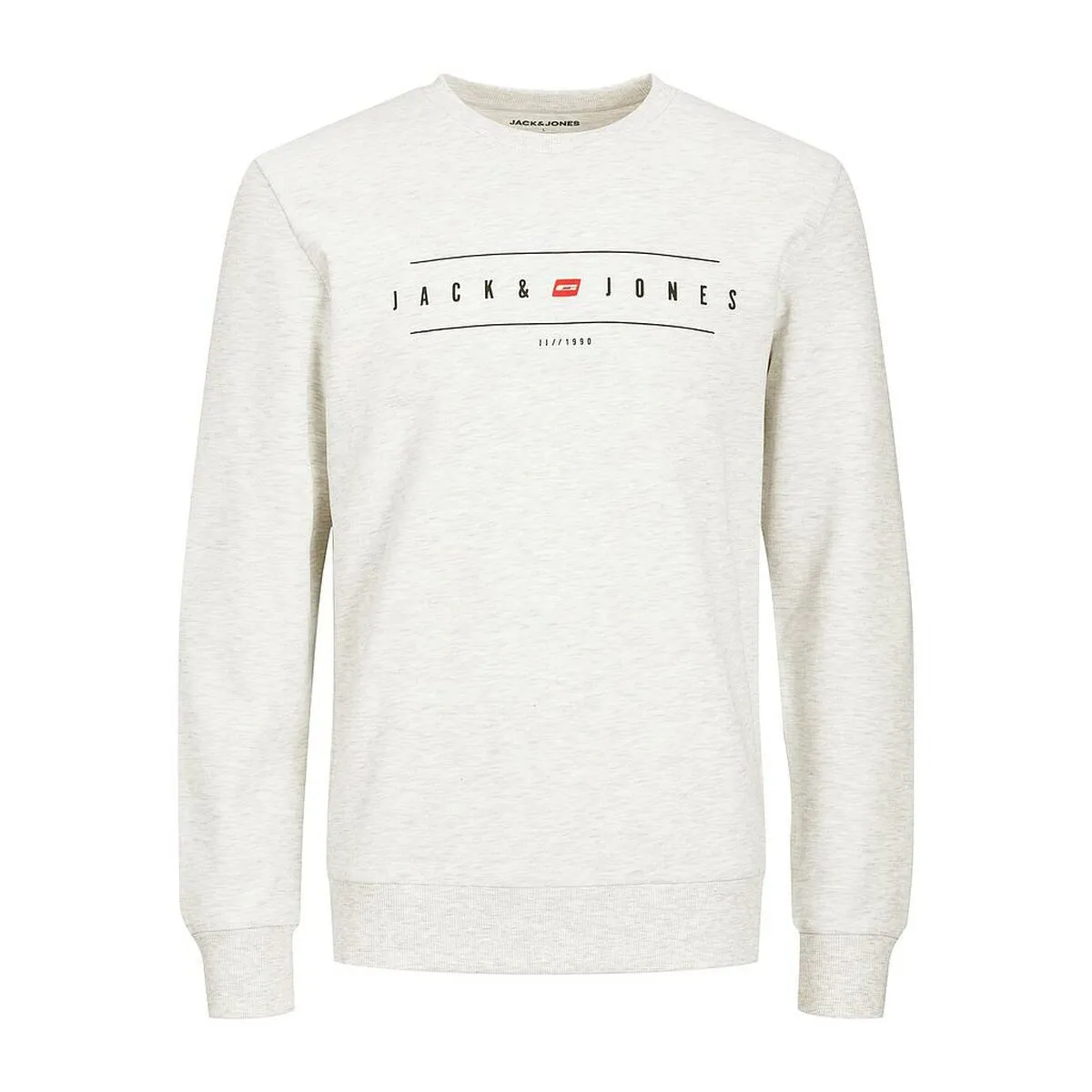 Felpa senza Cappuccio Uomo Jack & Jones  JJFLAG SWEAT CREW NECK 12224584  Bianco