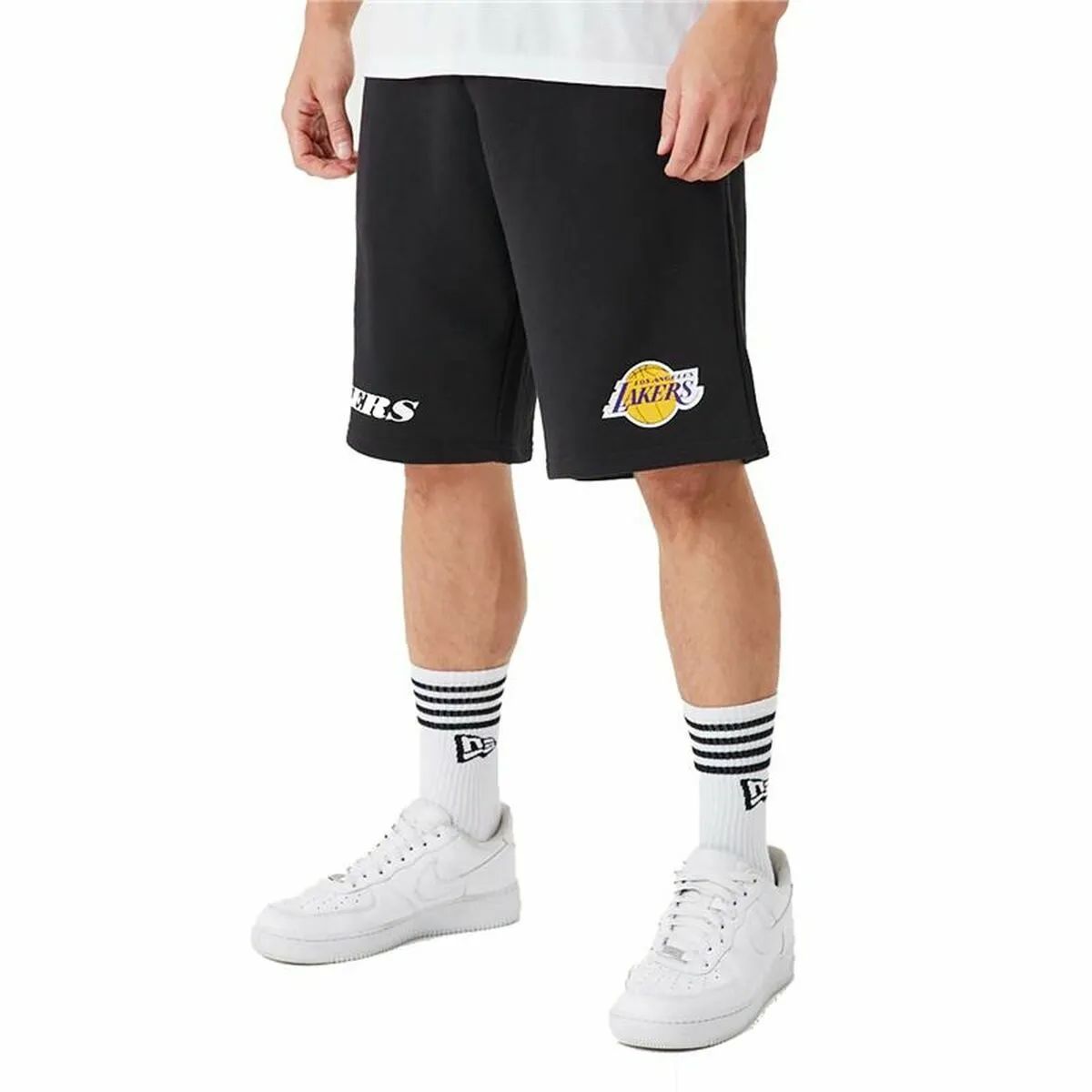 Pantaloni Corti Sportivi da Uomo New Era NBA LA Lakers  Nero Uomo