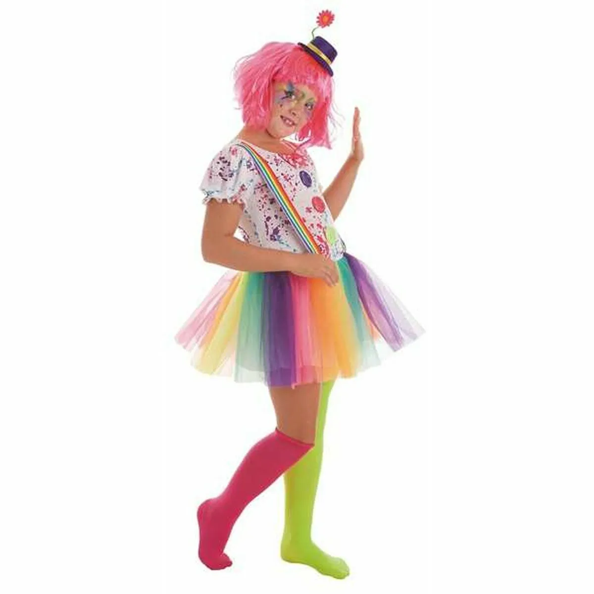 Costume per Bambini Pagliaccio Arcobaleno (2 Pezzi)