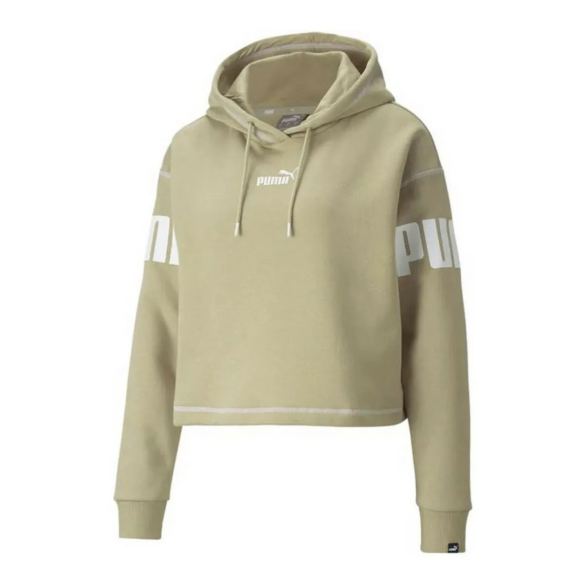 Felpa con Cappuccio Donna Puma Power Hoodie Fl Beige