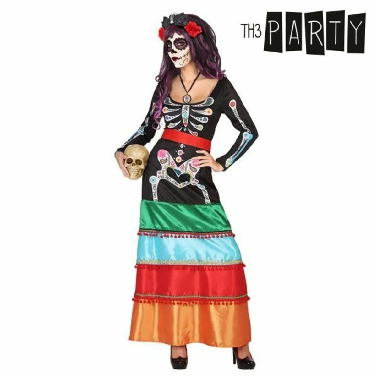 Costume per Adulti Th3 Party Multicolore Scheletro