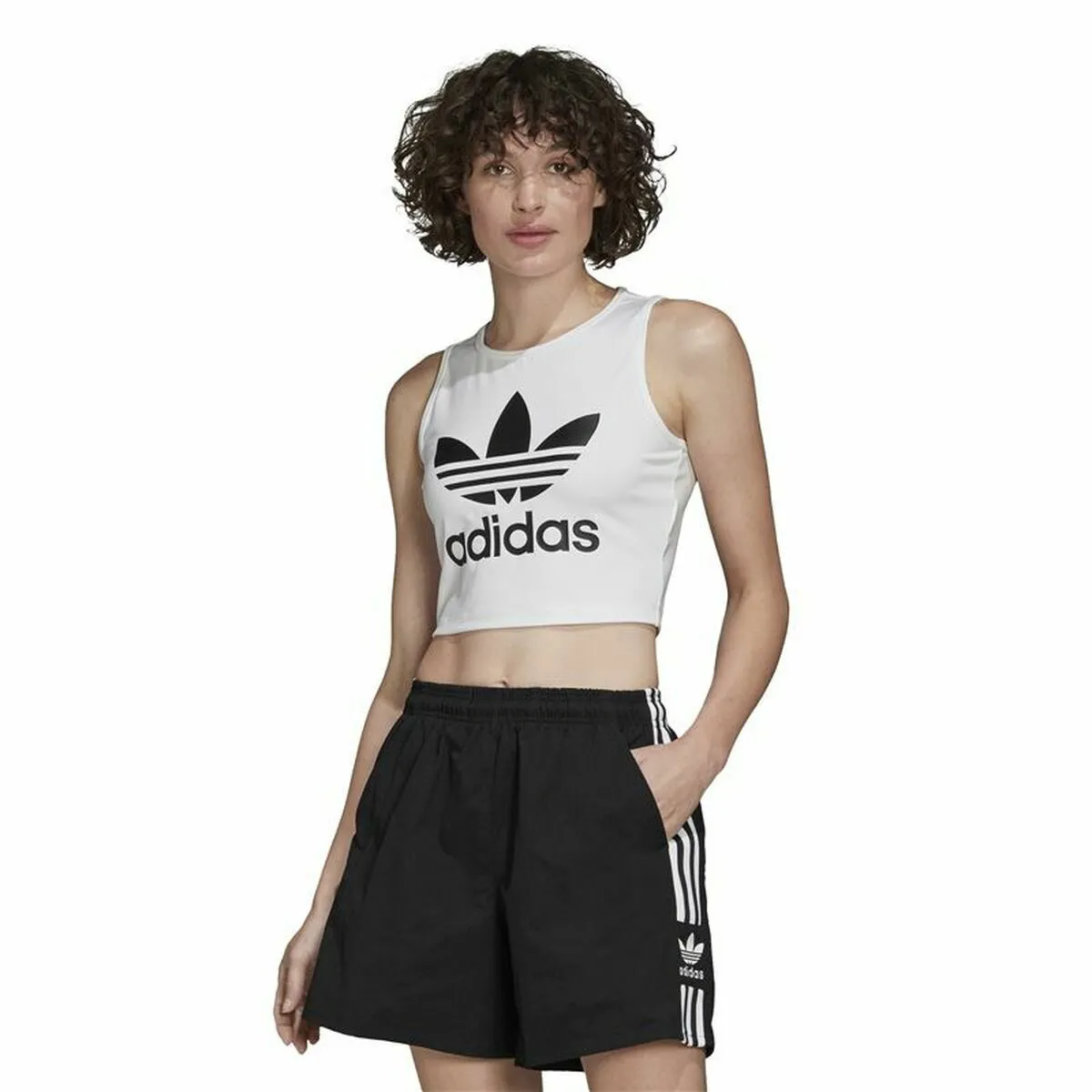 Maglia a Maniche Corte Donna Adidas Tank  Bianco