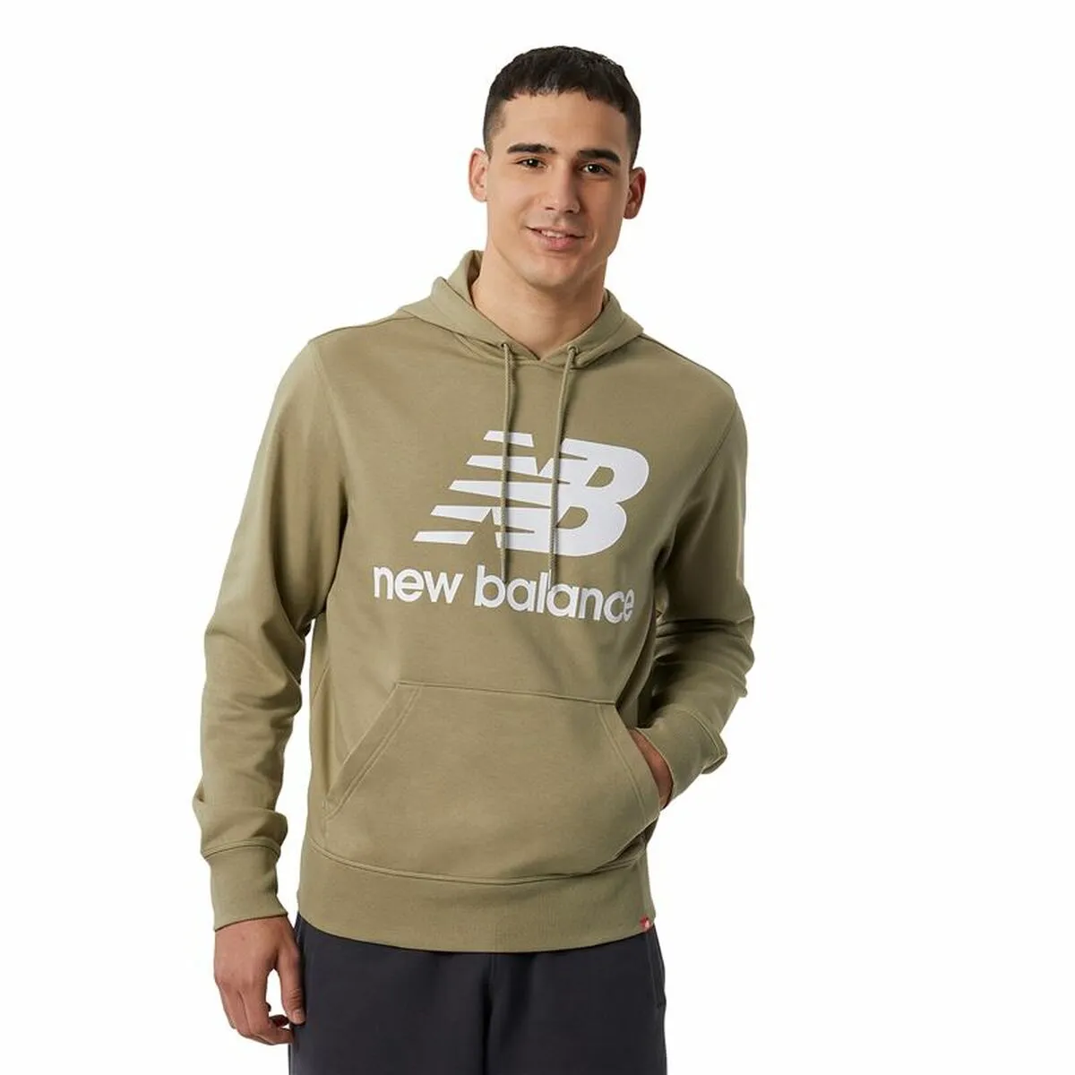 Felpa con Cappuccio Uomo New Balance Essentials Marrone Chiaro