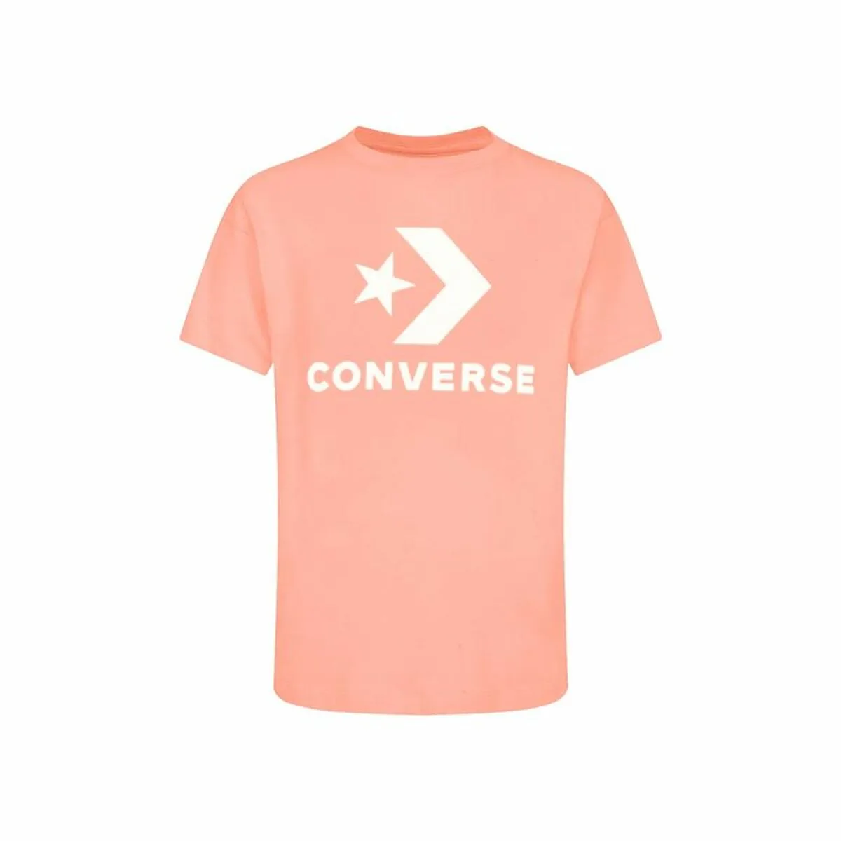 Maglia a Maniche Corte Unisex Converse Standard Fit Center Front Large Salmone