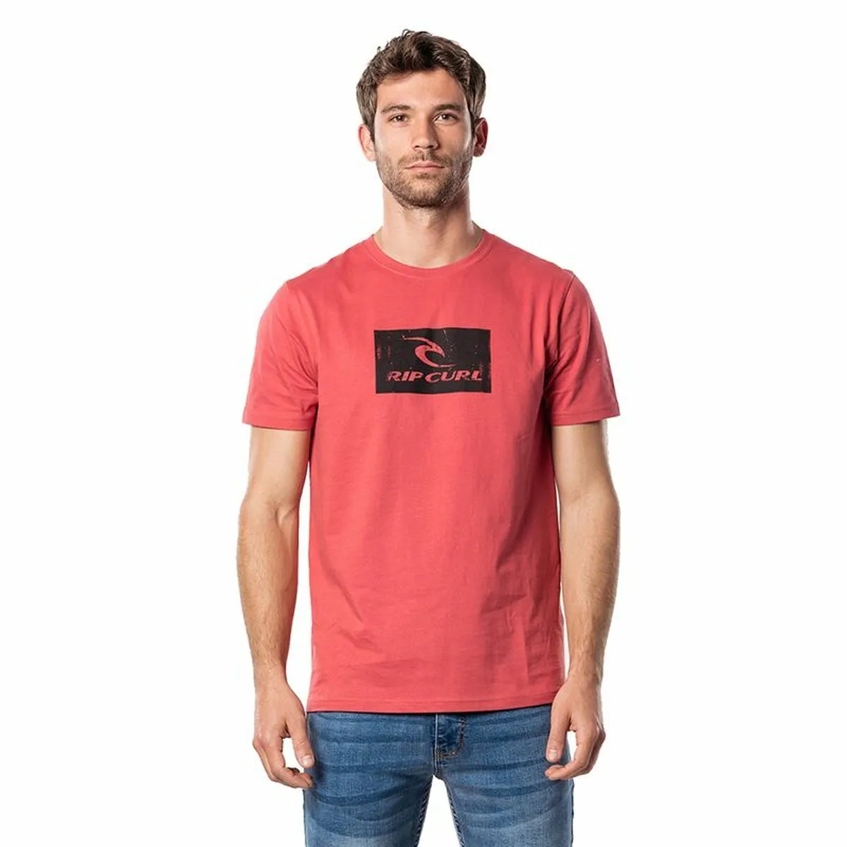 Maglia a Maniche Corte Uomo Rip Curl Hallmark Rosso