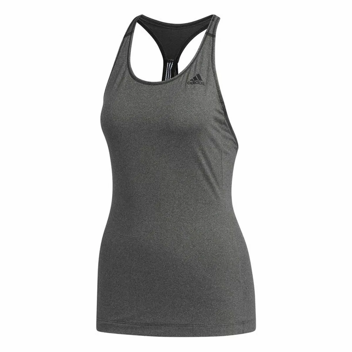 Maglia Smanicata da Donna Adidas 3 Stripes Tank Grigio scuro