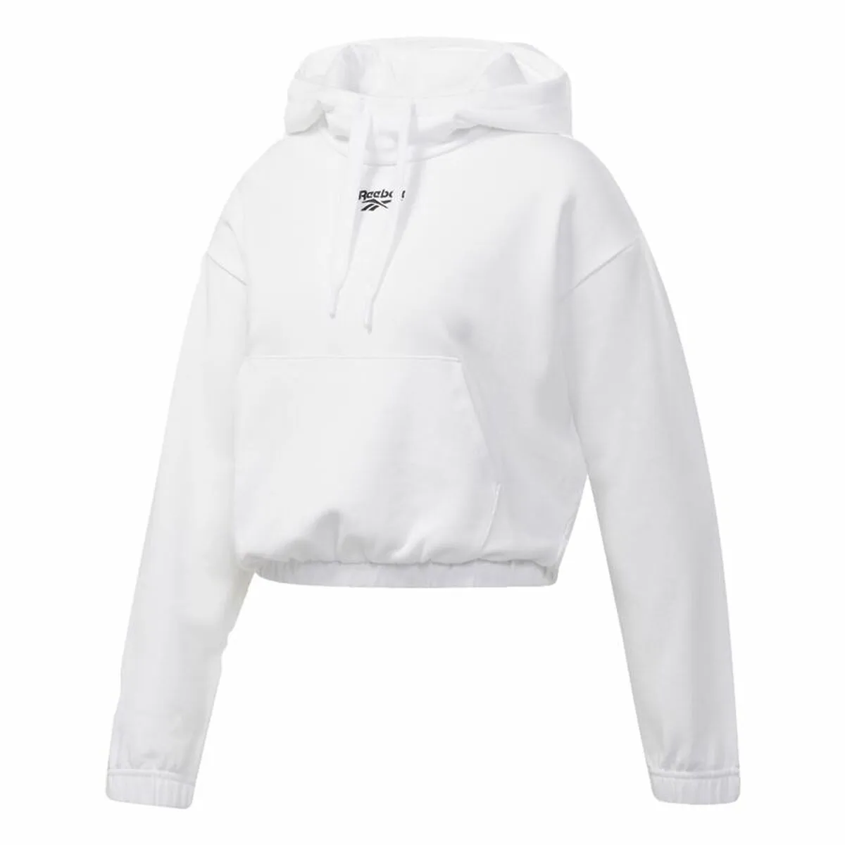 Felpa con Cappuccio Donna Reebok Sportswear Cropped Bianco