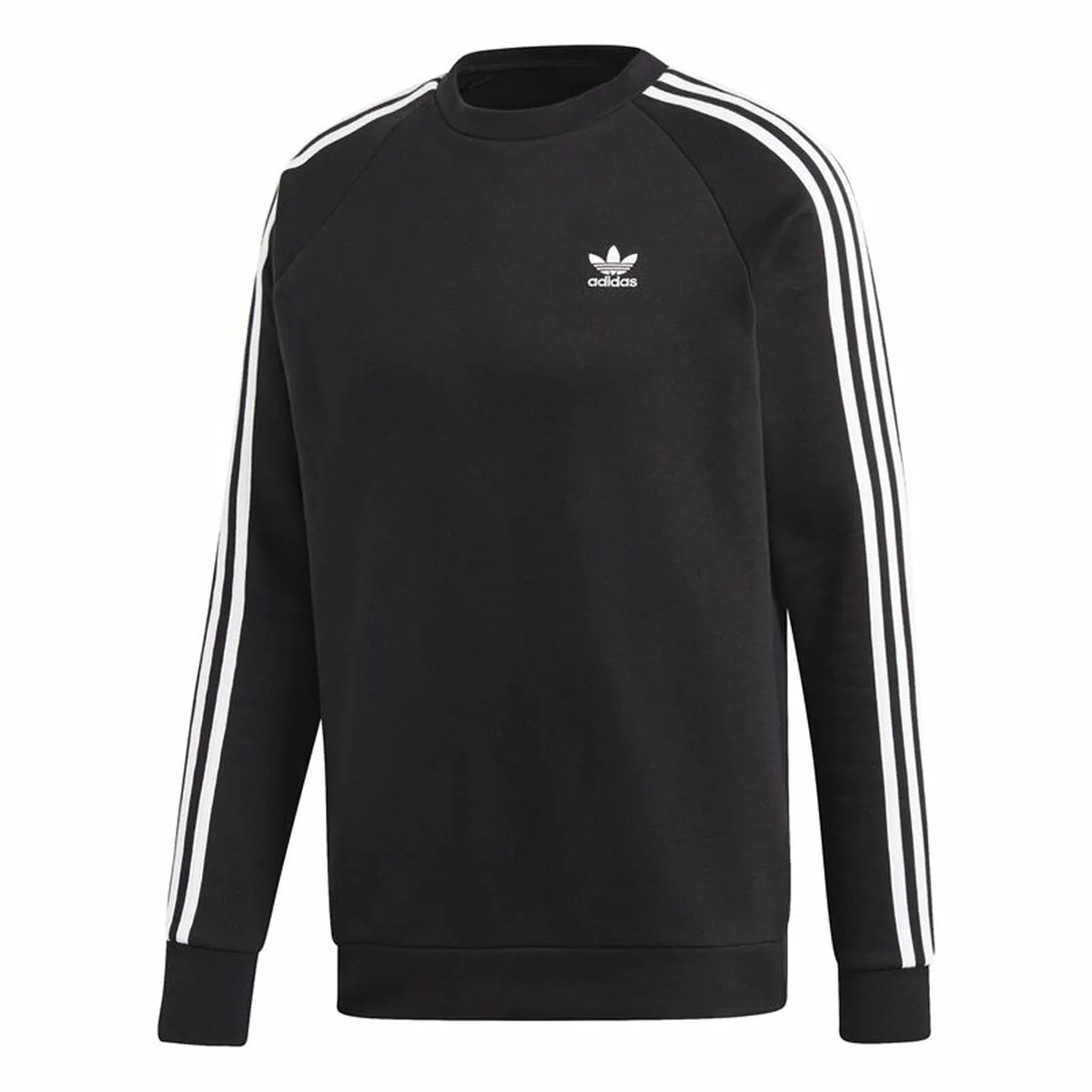 Felpa senza Cappuccio Uomo Adidas 3 stripes Nero