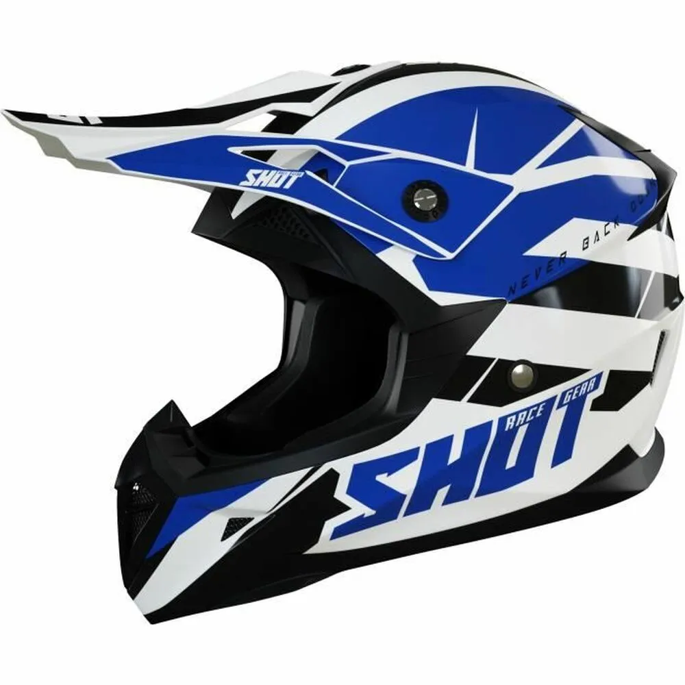 Casco Integrale Shot Race Gear Pulse Revenge Azzurro/Bianco