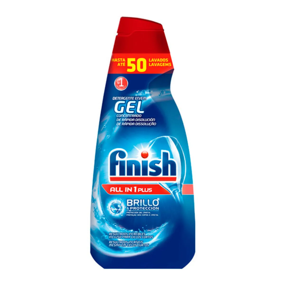 Detergente per Lavastoviglie Finish Gel All in One Plus 1 L (50 Lavaggi)