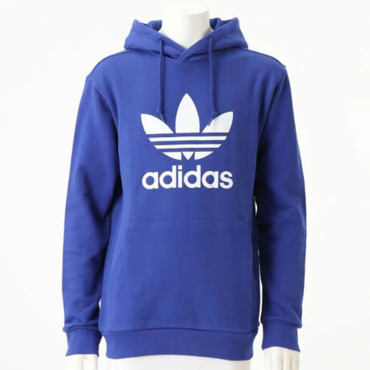 Felpa con Cappuccio Uomo Adidas TREFOIL HOODY IA4884 Azzurro