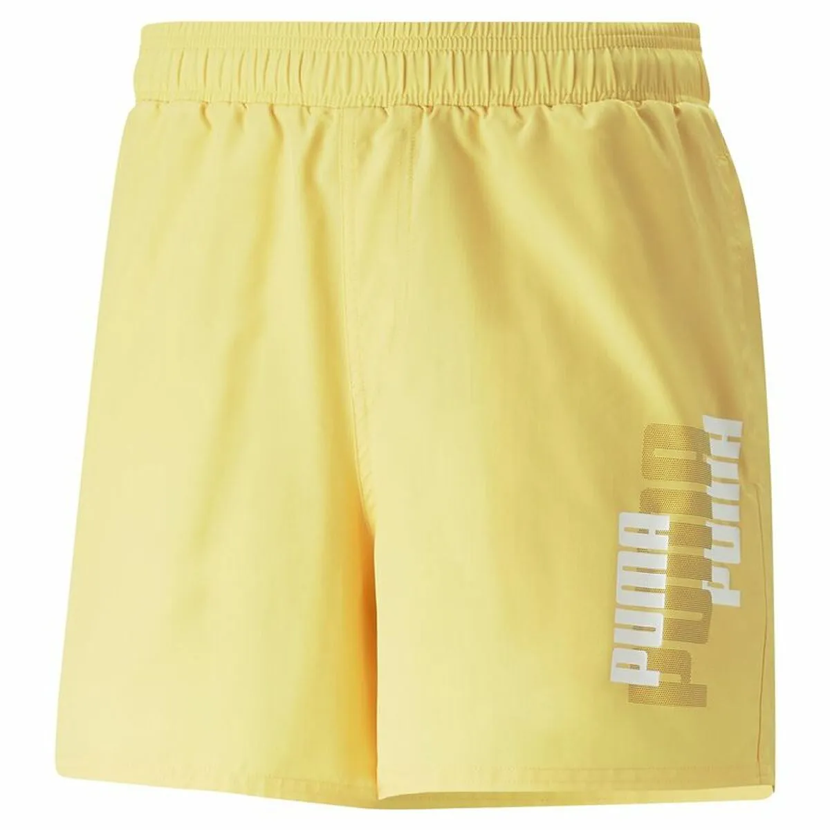 Pantaloni Corti Sportivi da Uomo Puma Ess+ Logo Power Giallo