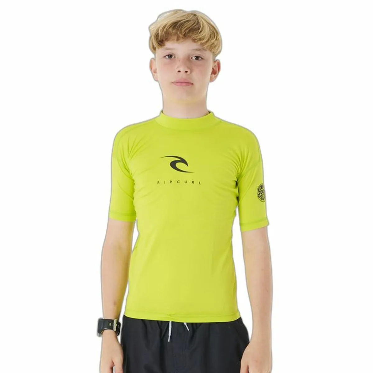 Maglia Rip Curl Corps S/S Rash Giallo Surf Lycra