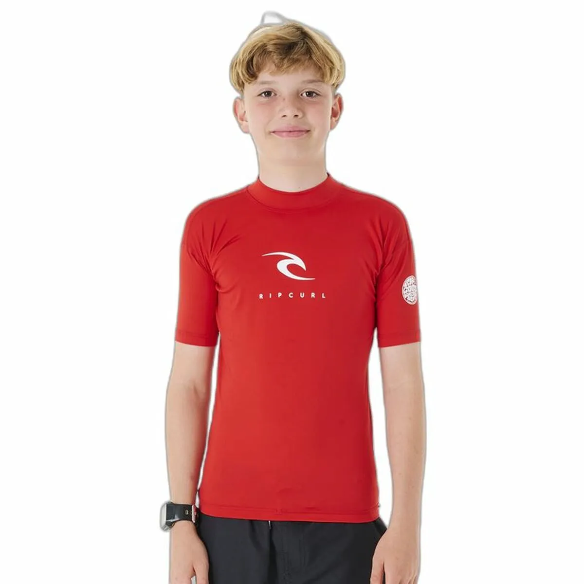 Maglia a Maniche Corte Bambino Rip Curl Corps L/S Rash Vest  Rosso Lycra Surf