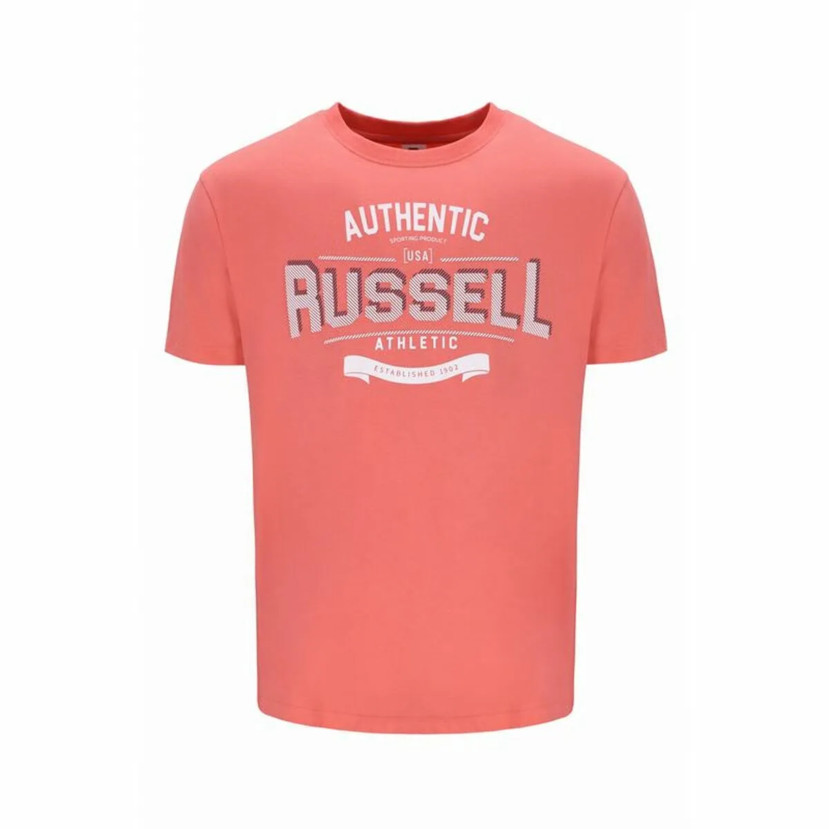 Maglia a Maniche Corte Russell Athletic Amt A30081 Corallo Uomo