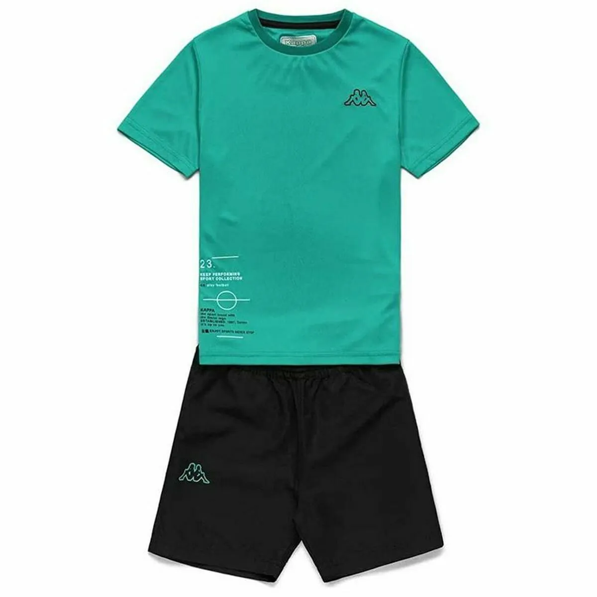 Completo Sportivo per Bambini Kappa Brozolo Lagoon Nero