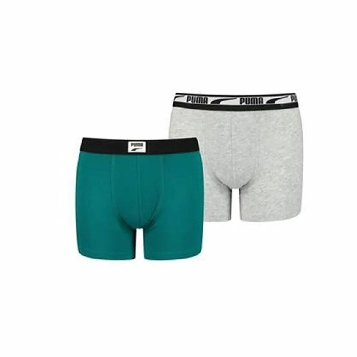 Boxer da ragazzo Puma Logo Patch 2 Unità Verde Grigio