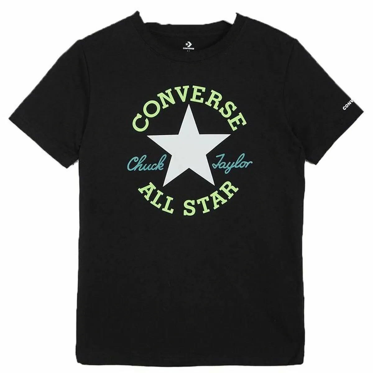 Maglia a Maniche Corte per Bambini Converse Dissected Chuck Patch Dial Up Nero