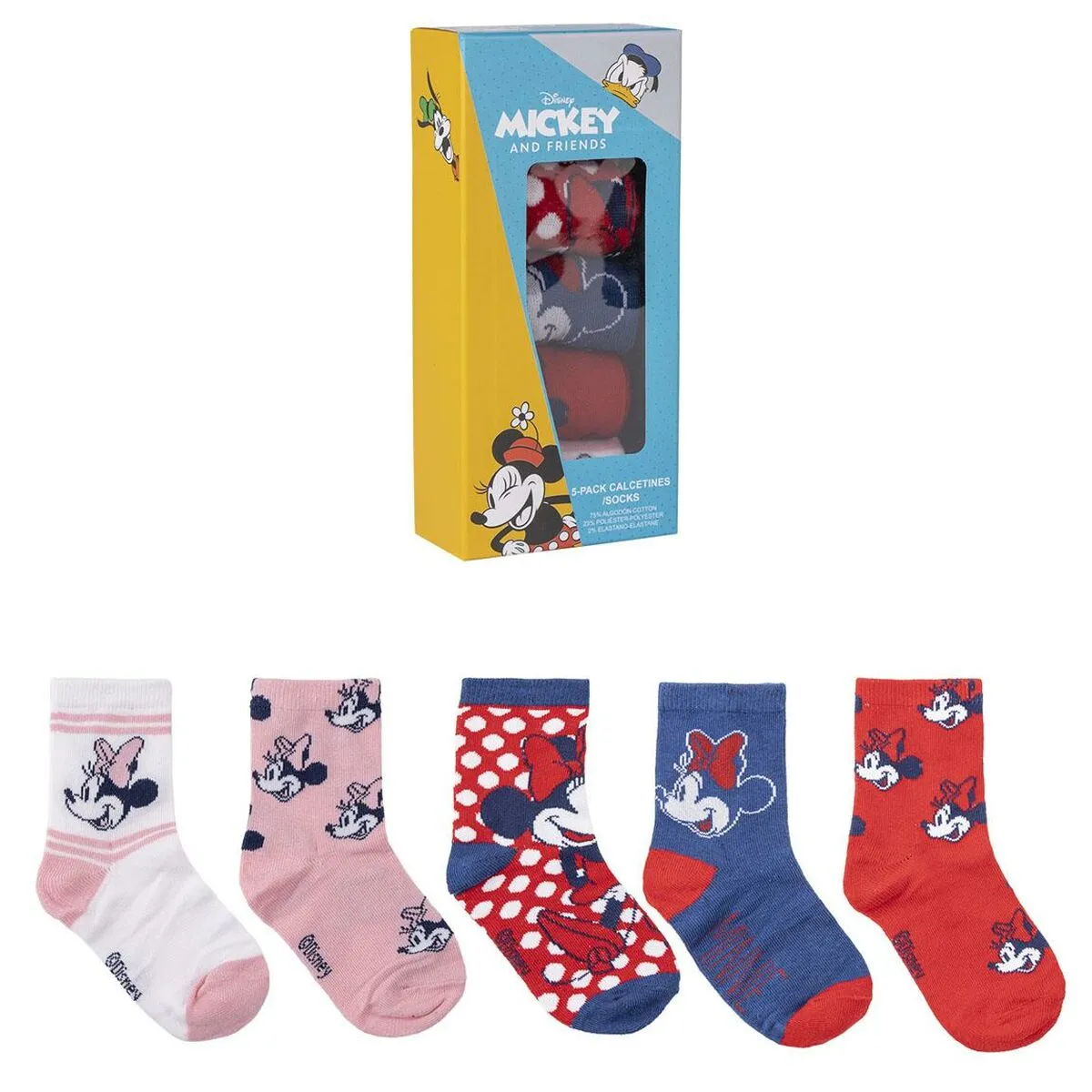 Calzini Minnie Mouse 5 Pezzi